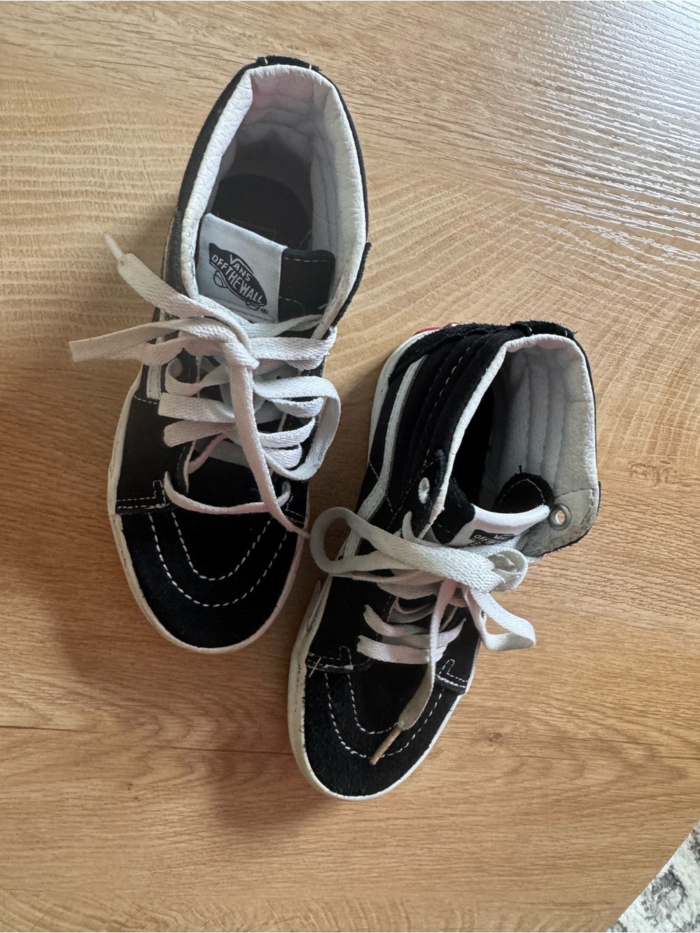 Vans Kids Black & White High-Top Skate Sneakers